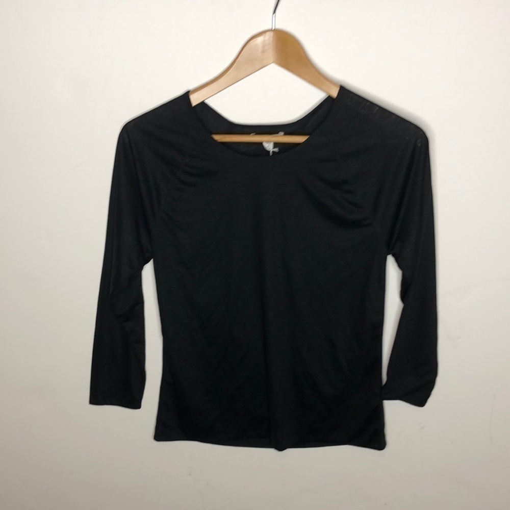 James Perse Double Layer Raglan Wool Blend Long Tee XS